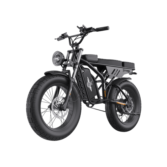 Freego F2 Pro fat-tire eBike with long range and thick tires, transparent background