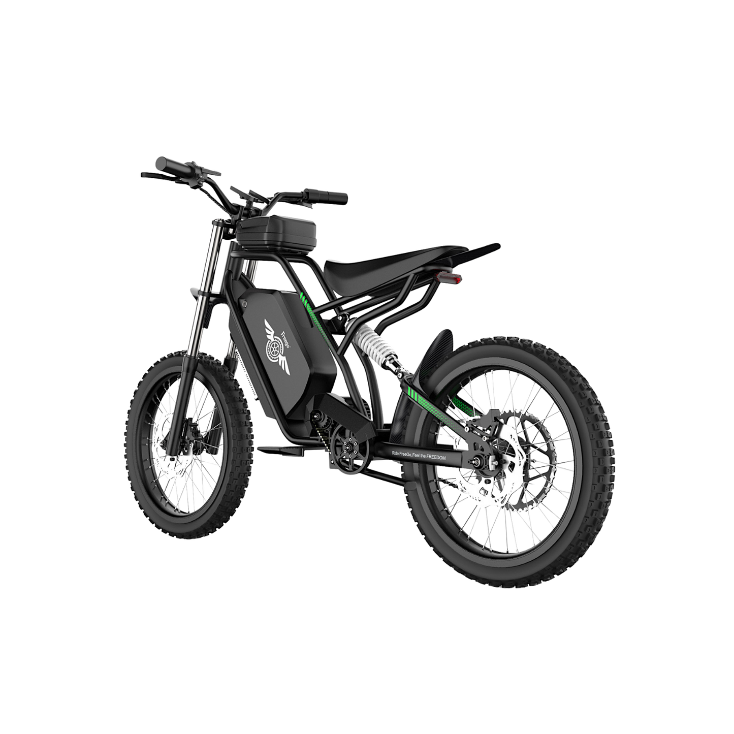 Black electric bike Freego Nova 3 on a white background