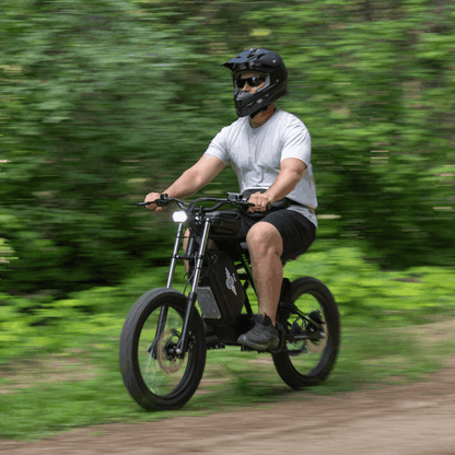 eBike rider descending a steep hill on the Nova 3