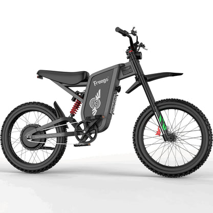 Bicicleta eléctrica todoterreno Freego X2 Pro, vista lateral orientada hacia la derecha