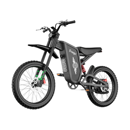 Bicicleta eléctrica todoterreno Freego X2 Pro, vista de tres cuartos orientada hacia la izquierda